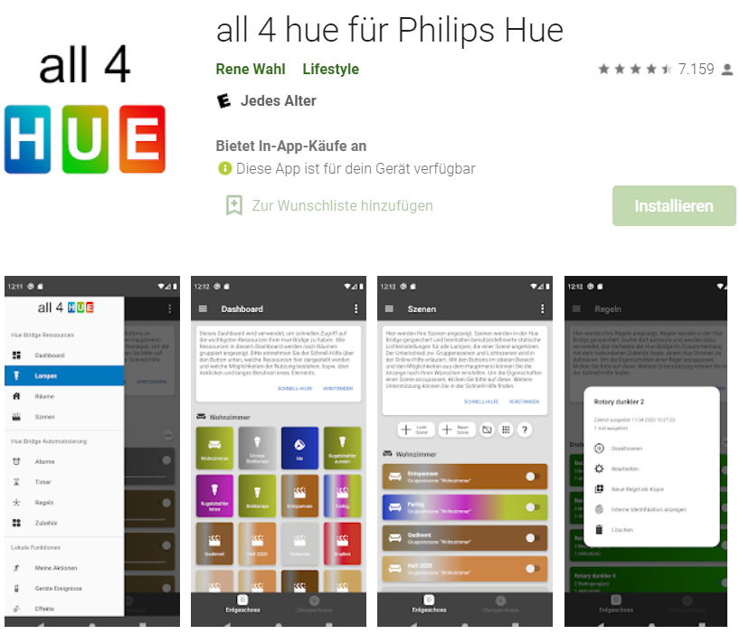 Die all 4 hue App steht im App-Store zum Download bereit